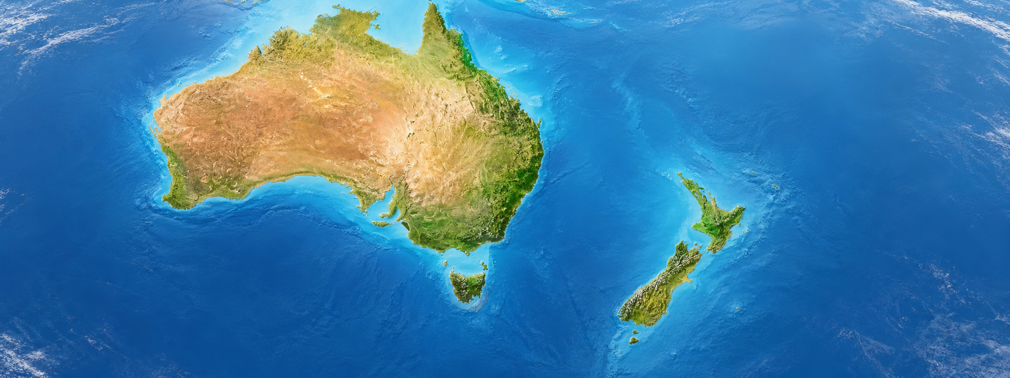Map of Australia and New Zealand sales coverage
